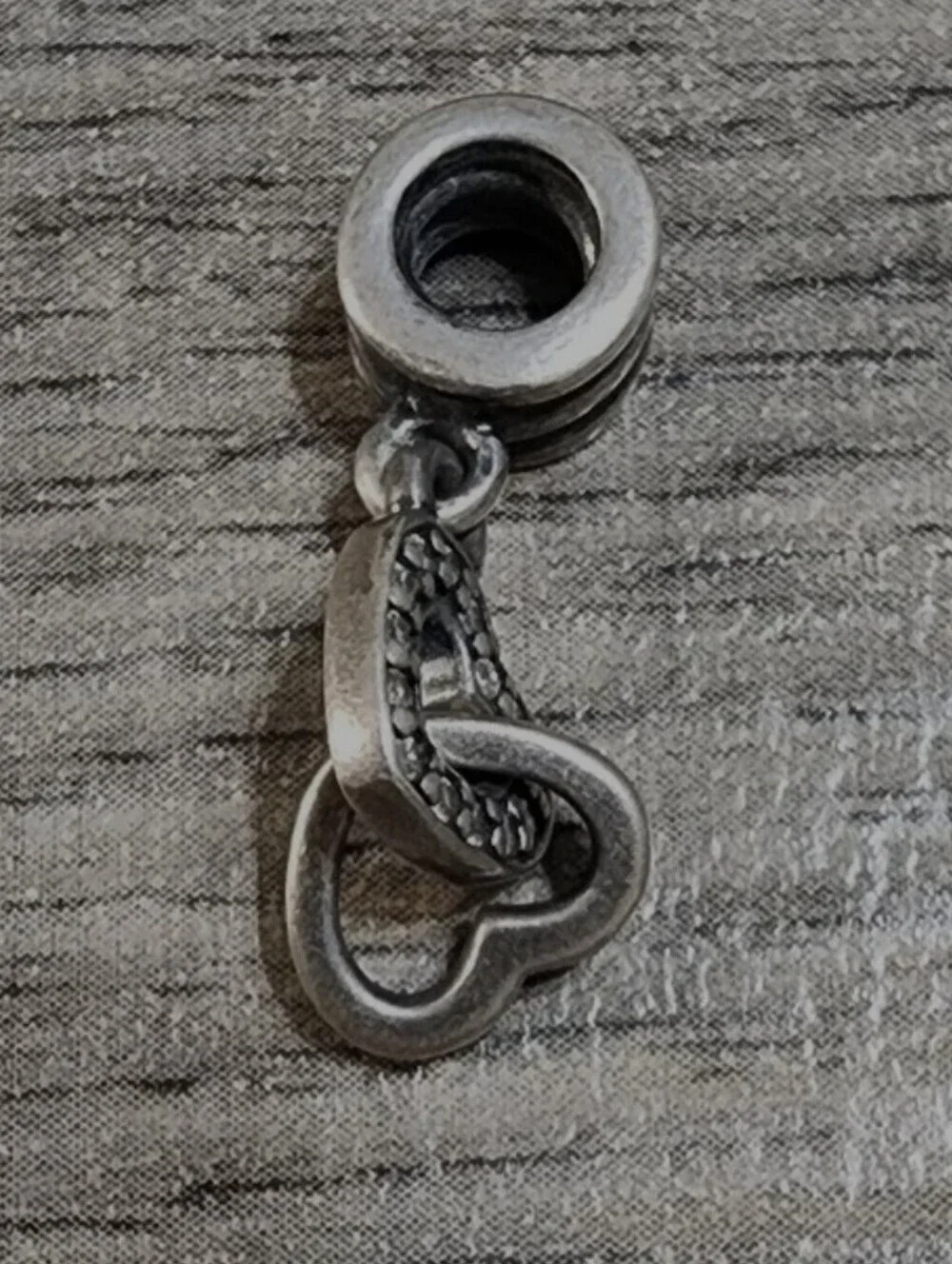 Authentic Pandora Interlocking Hearts Dangle Charm